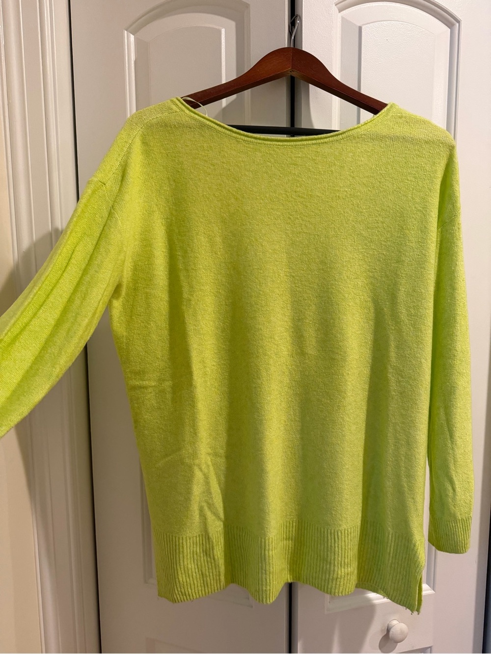 NWT Anthropologie Neon Lime Crewneck SUPER soft sweater